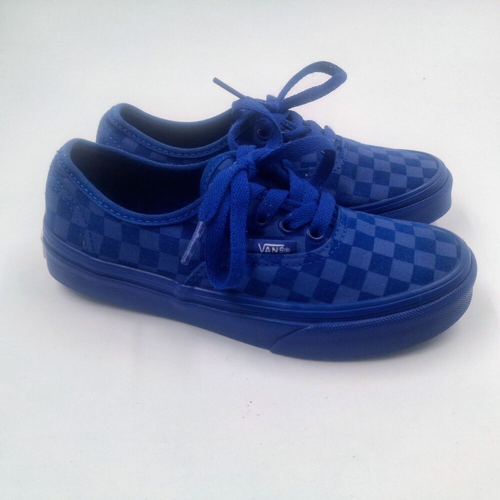 Vans True Blue Mono Checkerboard Boys Shoes Size 2